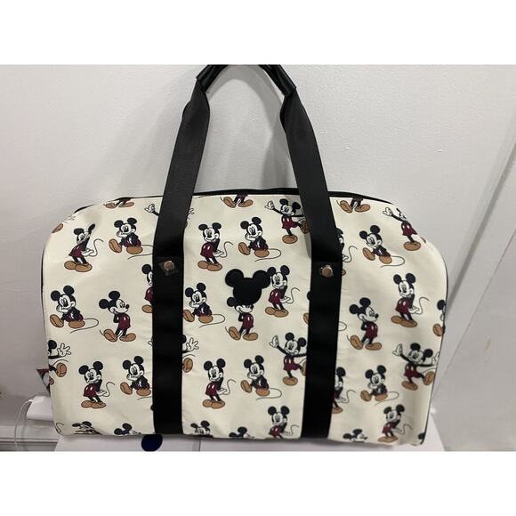 Brand New Mickey Mouse BioWorld White Travel Duffle Bag & Suitcase Animated - Picture 1 of 6